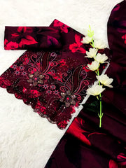 Chikankari with fancy daman 3pc lawn